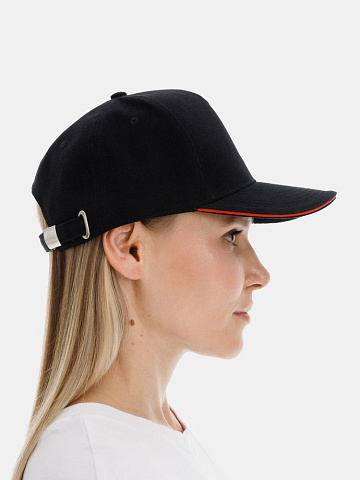 Бейсболка Classic 2.0, черная с красным кантом - рис 8.