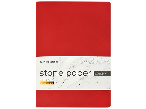 Тетрадь с каменной бумагой А5 Carrara 40 л., линейка, бордовый - рис 2.