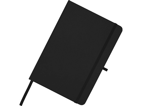 Teak блокнот А5 из переработан. материала в твердой обложке с линован. страницами - сплошной черный - рис 5.