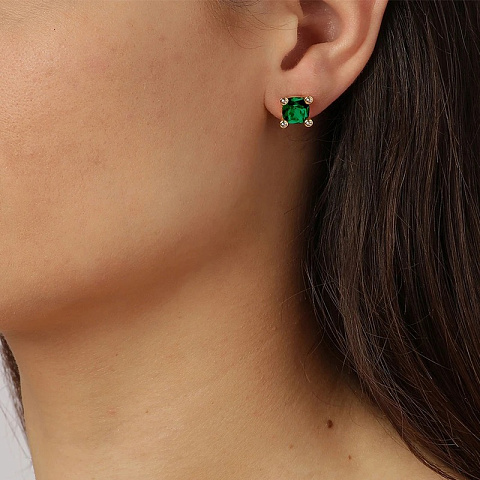 Серьги CLARA SG GREEN Dyrberg Kern 390045 - рис 2.