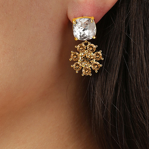 Серьги POPPY SG BROWN / CRYSTAL Dyrberg Kern 470120 - рис 2.