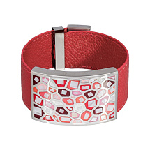 Браслет на красном кожаном ремешке