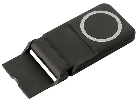 Беспроводной внешний аккумулятор с подсветкой лого и подставкой Magflash, 10000 мАч, 15 Вт, черный - рис 2.