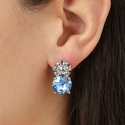 Серьги BECKIA SS LIGHT SAPPHIRE Dyrberg Kern 460071 - рис 2.