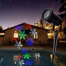 Новогодний проектор для дома и улицы Снежинки