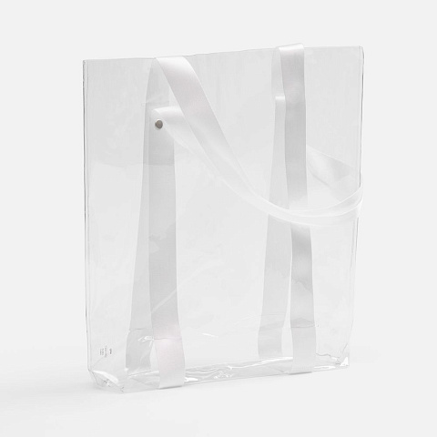 Шопер Clear Fest, ver.2, прозрачный с белыми ручками - рис 2.
