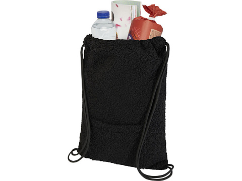 Шерпа рюкзак со шнурком из переработанной шерпы GRS объемом 9 л, черный - рис 3.