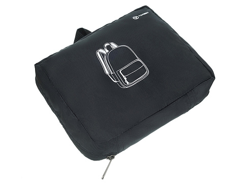 Рюкзак складной TORBER, черный, полиэстер, 49x33x12 см - рис 5.