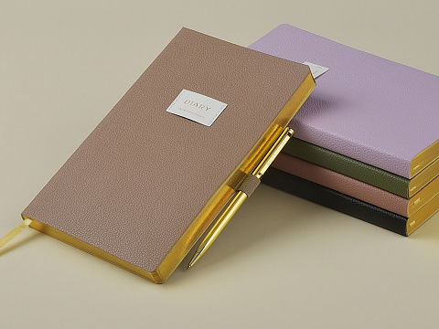 Ежедневник недатированный А5 Total beige с нашивкой, бежевый - рис 10.