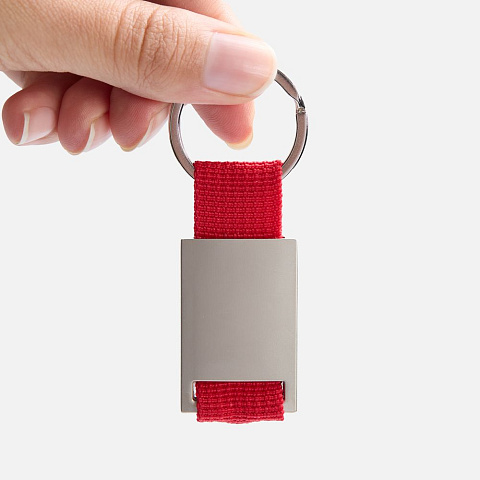 Брелок Inlet с тканевой вставкой, красный - рис 5.