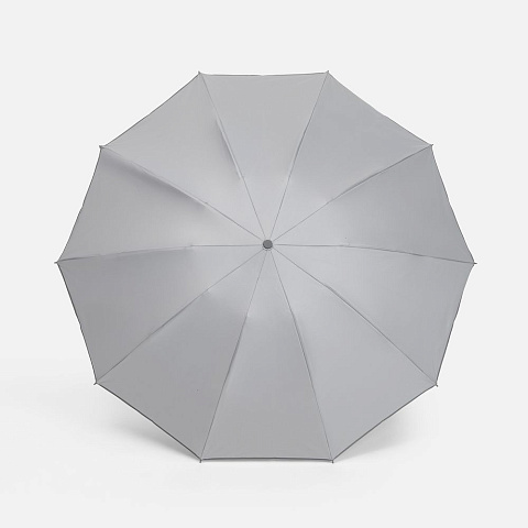 Зонт обратного сложения с ручкой-карабином Foldberry, серый - рис 3.