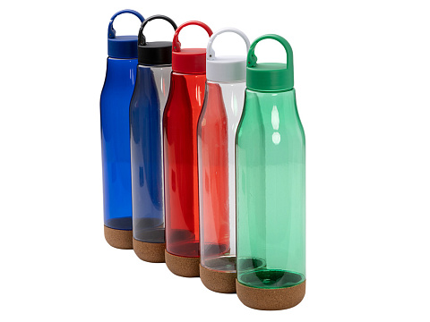 Бутылка Basti с пластиковым корпусом и пробковым дном, королевский синий - рис 2.