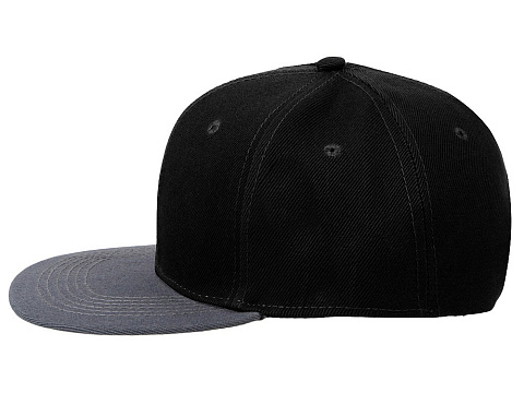 Бейсболка с прямым козырьком Los Angeles 2.0, черный/серый меланж - рис 5.