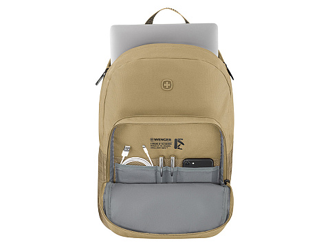 Рюкзак WENGER Crango 16, бежевый, переработанный ПЭТ/Полиэстер, 33х22х46 см, 27 л. - рис 5.