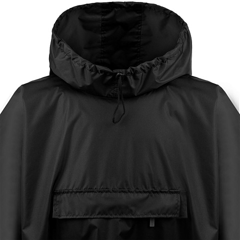 Дождевик-анорак Hard Work, укороченный, черный, единый размер - рис 4.