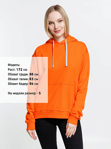 Толстовка с капюшоном Kirenga, оранжевая - рис 4.