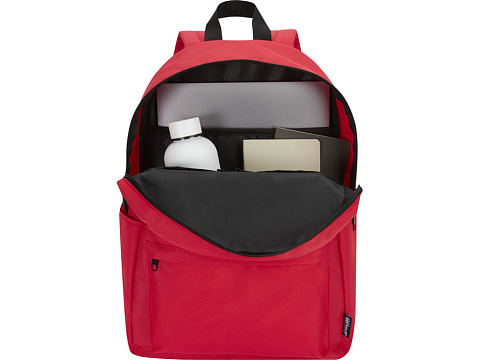 Байрон рюкзак для 14-дюймового ноутбука объемом 16 л, изготовленный из переработанных материалов по стандарту GRS, красный - рис 4.