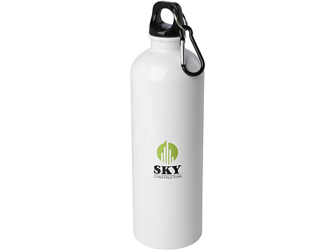 Одностенная бутылка для воды с карабином Oregon, изготовленная из нержавеющей стали, сертифицированной по стандарту RCS, объемом 750 мл - Белый - рис 4.