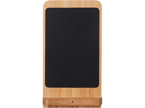 Беспроводное зарядное устройство 2-в-1 с подсветкой лого Reedia S4, 15 Вт, бамбук, черный - рис 2.