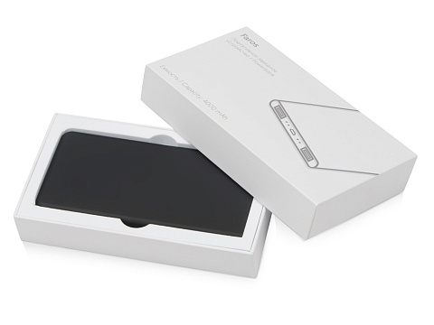 Портативное зарядное устройство с белой подсветкой логотипа Faros, soft-touch, 4000 mAh - рис 7.