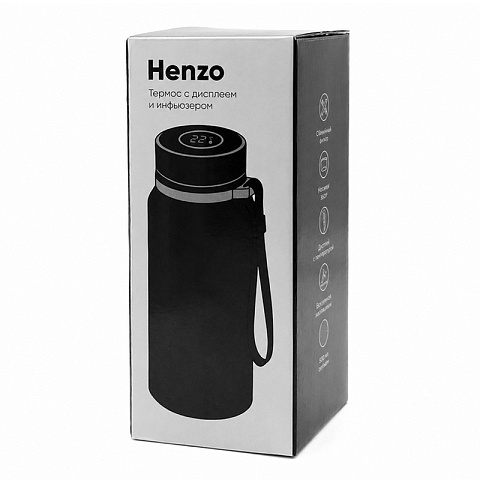 Термос Henzo с дисплеем и инфьюзером, чёрный. - рис 9.