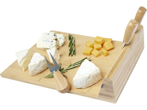 Mancheg Бамбуковая доска для сыра и инструменты, natural - рис 4.