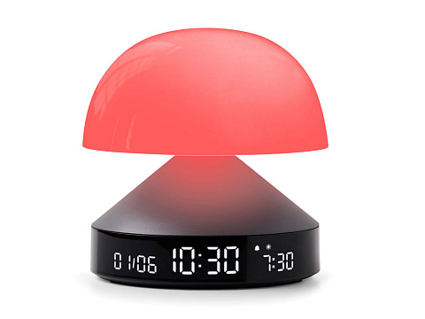 Светильник с часами и световым будильником Mina Sunrise, темно-серый - рис 5.