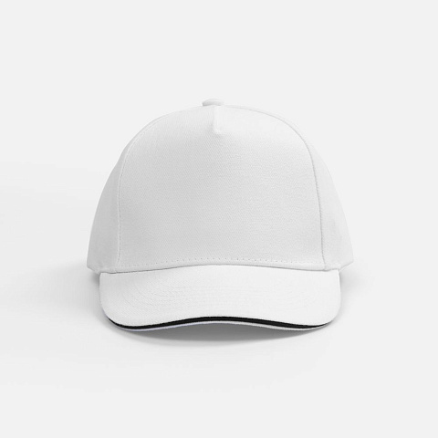 Бейсболка Classic 2.0, белая с темно-синим кантом - рис 4.