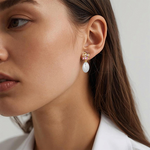 Серьги PETUN SG ROSE / WHITE PEARL - рис 2.