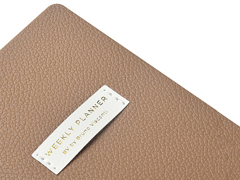 Еженедельник недатированный А6 Total beige с нашивкой, бежевый - рис 3.