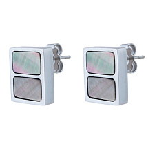 Серьги Пирамида SHELL Fiore Luna *AE02788-9 BW/S