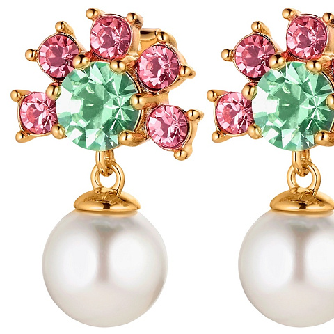 Серьги VERONICA SG ROSE/GREEN Dyrberg Kern 420026 - рис 3.