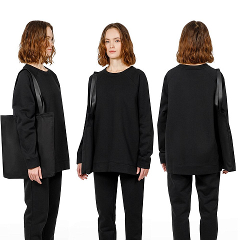 Шопер B5, черный с черными ручками - рис 5.