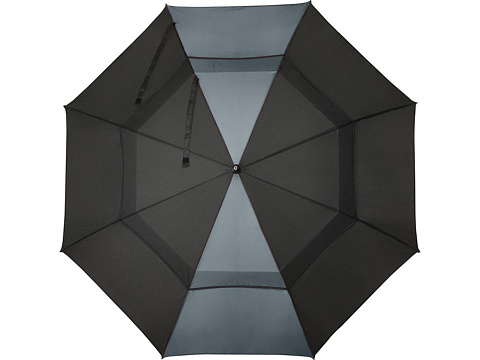 Джефф 30-дюймовый ветрозащитный зонт-трость, серый/черный - рис 2.