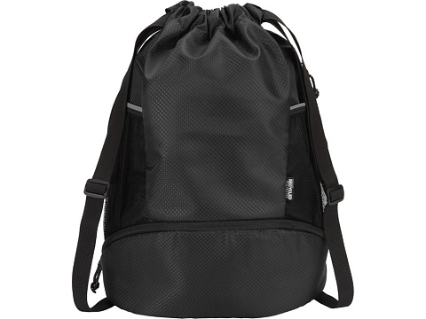 Nomad спортивная сумка из переработанного материала GRS с завязками и нижним отделением на 18 л, черный - рис 2.