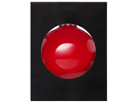 Стеклянный елочный шар Frozi, красный прозрачный, с серебристым колпачком - рис 3.