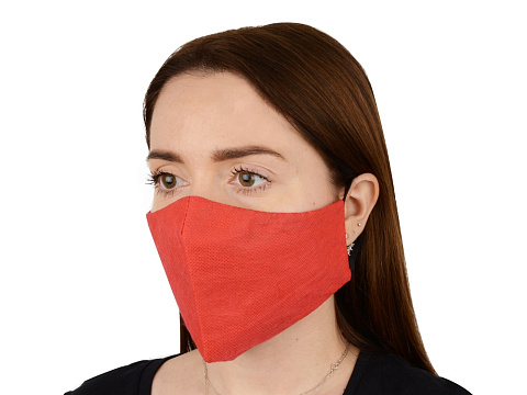 Маска для лица многоразовая из спанбонда, красный - рис 2.