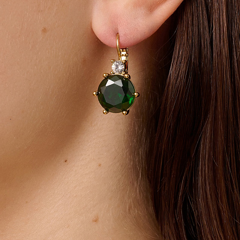 Серьги BEGONIA SG EMERALD GREEN Dyrberg Kern 470105 - рис 2.