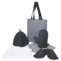 Банный набор с килтом Healing, мужской, серый