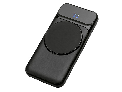 Магнитный беспроводной внешний аккумулятор со встроенными кабелями Мэни,быстаря зарядка, 10000 мАч, черный