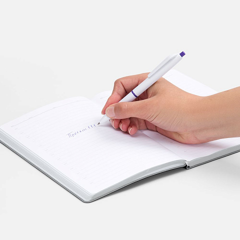 Ручка шариковая Bright Pop, белая с фиолетовым - рис 5.