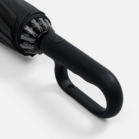 Зонт обратного сложения inLoop с ручкой-карабином, черный - рис 8.