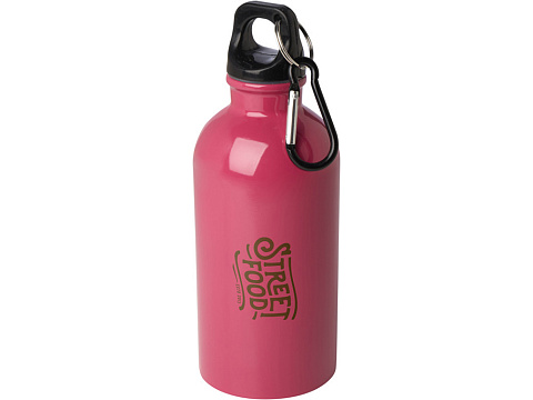 Одностенная бутылка для воды с карабином Oregon, изготовленная из нержавеющей стали, сертифицированной по стандарту RCS, объемом 400 мл - Фуксия - рис 4.