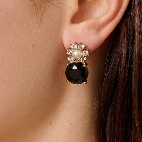 Серьги BECKIA SG BLACK / CRYSTAL Dyrberg Kern 470098 - рис 2.