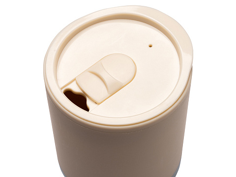 Термокружка LINDE с двойными стенками из переработанного полипропилена, бежевый - рис 3.