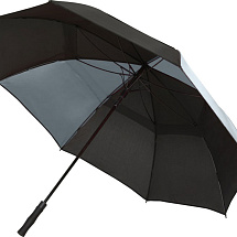 Джефф 30-дюймовый ветрозащитный зонт-трость, серый/черный