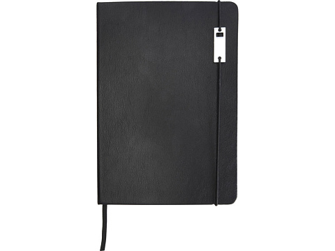 Набор Legato Elegance из блокнота формата А5 в твердой обложке и ручки-роллера, черный/белый - рис 2.