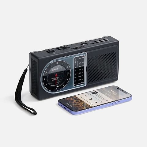 Bluetooth-колонка с радио Comradio, черная - рис 3.