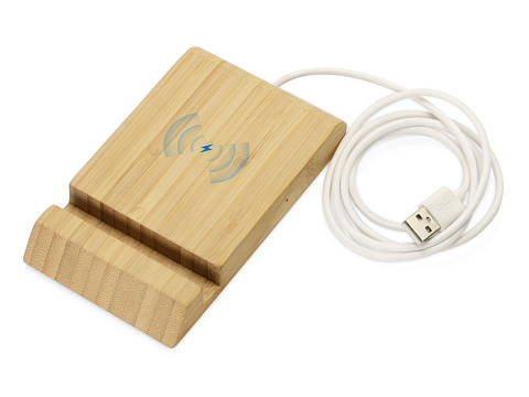 Подарочный набор с БЗУ и внешним аккумулятором Bamboo Set, натуральный - рис 4.