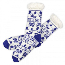 Новогодние носки-тапки (синие)